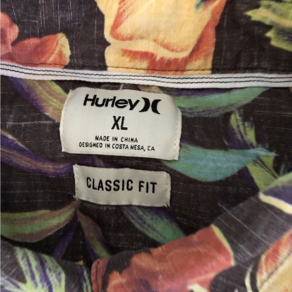 Hurley Men's Tropical Print Shirt XL - Picture 4 of 8